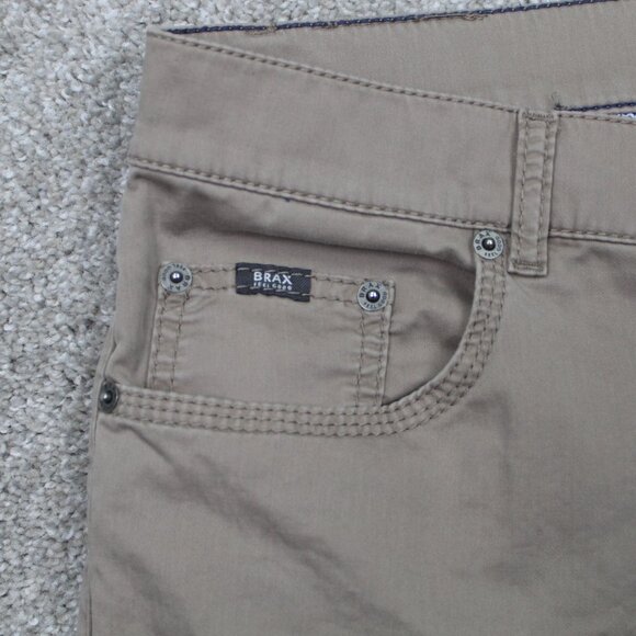 Brax Pants Mens 34x28 Beige Cooper Fancy Chino 5-Pocket Straight leg Stretch - Picture 11 of 16